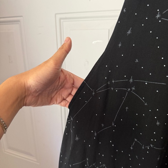 SVAHA black constellation galaxy space print organic cotton T-shirt midi dress - Picture 4 of 6